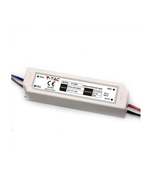Τροφοδοτικό για LED 60W 12V Αδιάβροχο IP67 Πλαστικό V-TAC – 3234