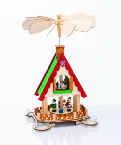 WOODEN TEA LIGHT PYRAMID ICE SKATERS  ΔΙΑΚΟΣΜΗΤΙΚΟ (ΧΩΡΙΣ ΚΕΡΑΚΙΑ) 18x13x36cm ACA – X153602