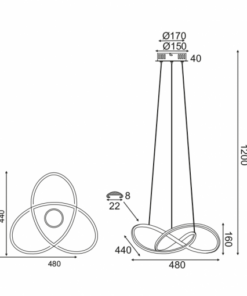 ACA DECOR Κρεμαστό Φωτιστικό LED 48w 2880lm 3000k σε Xρώμιο – HM92LEDP48CH