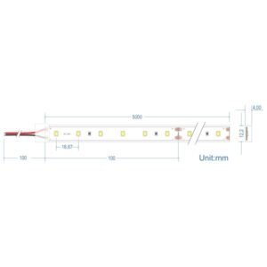LED Ταινία 12W 24V CUBALUX Dimmable 1068lm/m Αδιάβροχη IP68 Θερμό 3000K 5 Μέτρα CL50-0087