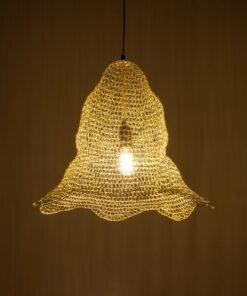 GloboStar® KENTUCKY 01889 Vintage Κρεμαστό Φωτιστικό Πλέγμα Μονόφωτο 1 x E27 IP20 Λευκό Μέταλλο – Μ50 x Π50 x Υ48cm