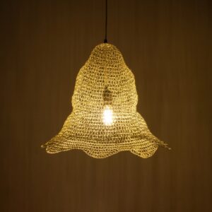 GloboStar® KENTUCKY 01889 Vintage Κρεμαστό Φωτιστικό Πλέγμα Μονόφωτο 1 x E27 IP20 Λευκό Μέταλλο – Μ50 x Π50 x Υ48cm