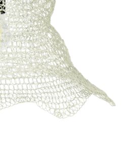 GloboStar® KENTUCKY 01889 Vintage Κρεμαστό Φωτιστικό Πλέγμα Μονόφωτο 1 x E27 IP20 Λευκό Μέταλλο – Μ50 x Π50 x Υ48cm