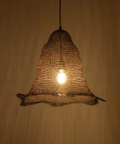 GloboStar® KENTUCKY 01890 Vintage Κρεμαστό Φωτιστικό Πλέγμα Μονόφωτο 1 x E27 IP20 Καφέ Μέταλλο – Μ50 x Π50 x Υ48cm