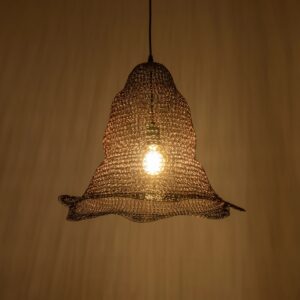 GloboStar® KENTUCKY 01890 Vintage Κρεμαστό Φωτιστικό Πλέγμα Μονόφωτο 1 x E27 IP20 Καφέ Μέταλλο – Μ50 x Π50 x Υ48cm