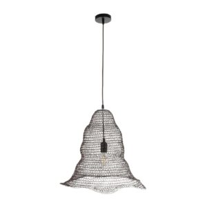 GloboStar® KENTUCKY 01890 Vintage Κρεμαστό Φωτιστικό Πλέγμα Μονόφωτο 1 x E27 IP20 Καφέ Μέταλλο – Μ50 x Π50 x Υ48cm