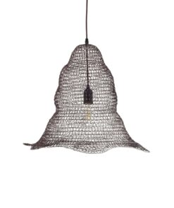 GloboStar® KENTUCKY 01890 Vintage Κρεμαστό Φωτιστικό Πλέγμα Μονόφωτο 1 x E27 IP20 Καφέ Μέταλλο – Μ50 x Π50 x Υ48cm