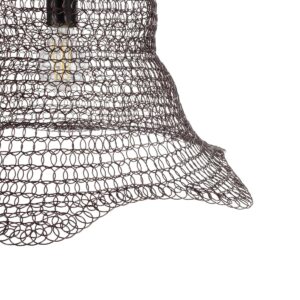 GloboStar® KENTUCKY 01890 Vintage Κρεμαστό Φωτιστικό Πλέγμα Μονόφωτο 1 x E27 IP20 Καφέ Μέταλλο – Μ50 x Π50 x Υ48cm