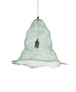 GloboStar® KENTUCKY 01891 Vintage Κρεμαστό Φωτιστικό Πλέγμα Μονόφωτο 1 x E27 IP20 Τιρκουάζ Μέταλλο – Μ50 x Π50 x Υ48cm