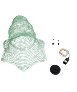 GloboStar® KENTUCKY 01891 Vintage Κρεμαστό Φωτιστικό Πλέγμα Μονόφωτο 1 x E27 IP20 Τιρκουάζ Μέταλλο – Μ50 x Π50 x Υ48cm