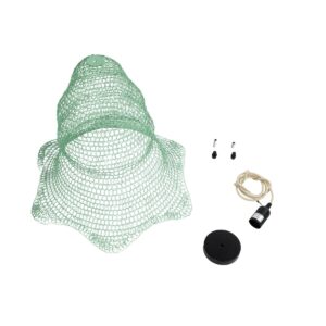 GloboStar® KENTUCKY 01891 Vintage Κρεμαστό Φωτιστικό Πλέγμα Μονόφωτο 1 x E27 IP20 Τιρκουάζ Μέταλλο – Μ50 x Π50 x Υ48cm