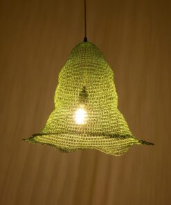 GloboStar® KENTUCKY 01891 Vintage Κρεμαστό Φωτιστικό Πλέγμα Μονόφωτο 1 x E27 IP20 Τιρκουάζ Μέταλλο – Μ50 x Π50 x Υ48cm