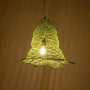 GloboStar® KENTUCKY 01891 Vintage Κρεμαστό Φωτιστικό Πλέγμα Μονόφωτο 1 x E27 IP20 Τιρκουάζ Μέταλλο – Μ50 x Π50 x Υ48cm