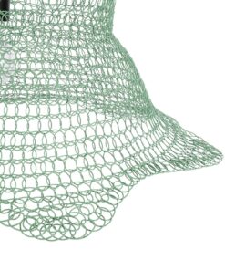 GloboStar® KENTUCKY 01891 Vintage Κρεμαστό Φωτιστικό Πλέγμα Μονόφωτο 1 x E27 IP20 Τιρκουάζ Μέταλλο – Μ50 x Π50 x Υ48cm