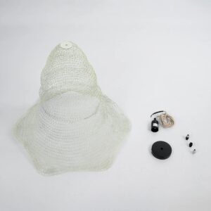 GloboStar® KENTUCKY 01892 Vintage Κρεμαστό Φωτιστικό Πλέγμα Μονόφωτο 1 x E27 IP20 Λευκό Μέταλλο – Μ60 x Π60 x Υ52cm