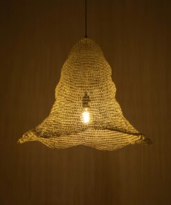 GloboStar® KENTUCKY 01892 Vintage Κρεμαστό Φωτιστικό Πλέγμα Μονόφωτο 1 x E27 IP20 Λευκό Μέταλλο – Μ60 x Π60 x Υ52cm