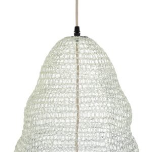 GloboStar® KENTUCKY 01892 Vintage Κρεμαστό Φωτιστικό Πλέγμα Μονόφωτο 1 x E27 IP20 Λευκό Μέταλλο – Μ60 x Π60 x Υ52cm