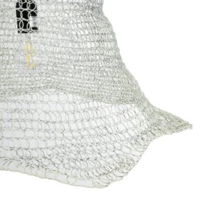 GloboStar® KENTUCKY 01892 Vintage Κρεμαστό Φωτιστικό Πλέγμα Μονόφωτο 1 x E27 IP20 Λευκό Μέταλλο – Μ60 x Π60 x Υ52cm