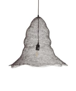 GloboStar® KENTUCKY 01893 Vintage Κρεμαστό Φωτιστικό Πλέγμα Μονόφωτο 1 x E27 IP20 Καφέ Μέταλλο – Μ60 x Π60 x Υ52cm