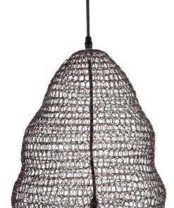 GloboStar® KENTUCKY 01893 Vintage Κρεμαστό Φωτιστικό Πλέγμα Μονόφωτο 1 x E27 IP20 Καφέ Μέταλλο – Μ60 x Π60 x Υ52cm