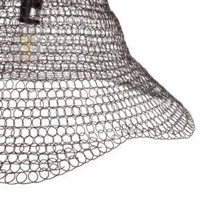 GloboStar® KENTUCKY 01893 Vintage Κρεμαστό Φωτιστικό Πλέγμα Μονόφωτο 1 x E27 IP20 Καφέ Μέταλλο – Μ60 x Π60 x Υ52cm