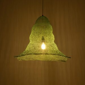 GloboStar® KENTUCKY 01894 Vintage Κρεμαστό Φωτιστικό Πλέγμα Μονόφωτο 1 x E27 IP20 Τιρκουάζ Μέταλλο – Μ60 x Π60 x Υ52cm