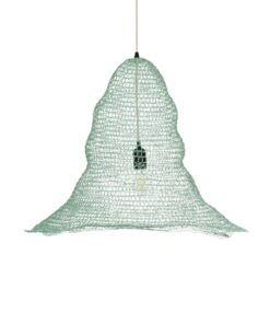 GloboStar® KENTUCKY 01894 Vintage Κρεμαστό Φωτιστικό Πλέγμα Μονόφωτο 1 x E27 IP20 Τιρκουάζ Μέταλλο – Μ60 x Π60 x Υ52cm