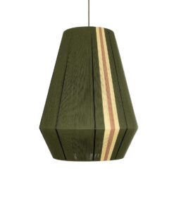 GloboStar® SALERNO 02335 Boho Κρεμαστό Φωτιστικό Πλέγμα Μονόφωτο 1 x E27 IP20 Πράσινο, Μπεζ & Καφέ Νήμα – Μ50 x Π50 x Υ60cm