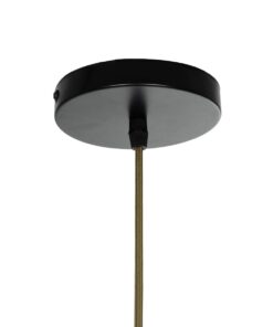 GloboStar® SALERNO 02335 Boho Κρεμαστό Φωτιστικό Πλέγμα Μονόφωτο 1 x E27 IP20 Πράσινο, Μπεζ & Καφέ Νήμα – Μ50 x Π50 x Υ60cm