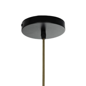 GloboStar® SALERNO 02335 Boho Κρεμαστό Φωτιστικό Πλέγμα Μονόφωτο 1 x E27 IP20 Πράσινο, Μπεζ & Καφέ Νήμα – Μ50 x Π50 x Υ60cm