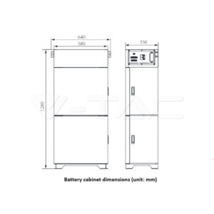 Battery Cabinet For 4pcs SKU 11377 Maximum 100A V-TAC – 12304VT