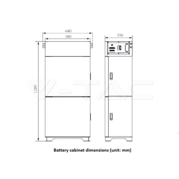 Battery Cabinet For 4pcs SKU 11377 Maximum 100A V-TAC – 12304VT