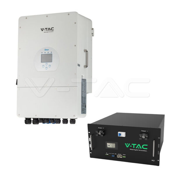 Σετ 10kW Τριφασικό Deye Inverter 11542 + 9.6kWh Μπαταρίες Φωτοβολταϊκών 11523  V-TAC – 12318VT