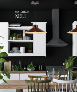 ΦΩΤΙΣΤΙΚΟ ΚΡΕΜΑΣΤΟ ΜΟΝΟΦΩΤΟ 1XΕ27 360X1150mm ΓΥΑΛΙΣΤΕΡΟ ΣΚΟΥΡΟ KOKKINO ARTE ILLUMINA NELI 144-28508