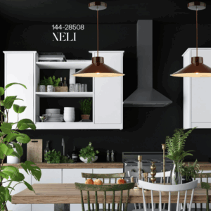 ΦΩΤΙΣΤΙΚΟ ΚΡΕΜΑΣΤΟ ΜΟΝΟΦΩΤΟ 1XΕ27 360X1150mm ΓΥΑΛΙΣΤΕΡΟ ΣΚΟΥΡΟ KOKKINO ARTE ILLUMINA NELI 144-28508