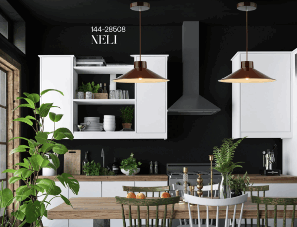 ΦΩΤΙΣΤΙΚΟ ΚΡΕΜΑΣΤΟ ΜΟΝΟΦΩΤΟ 1XΕ27 360X1150mm ΓΥΑΛΙΣΤΕΡΟ ΣΚΟΥΡΟ KOKKINO ARTE ILLUMINA NELI 144-28508
