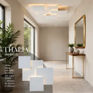 ΦΩΤΙΣΤΙΚΟ TOIXOY ΜΕΤΑΛΛIKO LED 30W 2600Lm 3000Κ 550X550mm ΛΕΥΚΟ ARTE ILLUMINA THALIA EUROLAMP – 144-58025