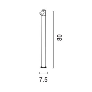ΚΟΛΩΝΑΚΙ ΑΛΟΥΜΙΝΙΟΥ 5W Φ55XH:800mm IP65 3000K ΜΑΥΡΟ ARTE ILLUMINA EUROLAMP – 145-20650