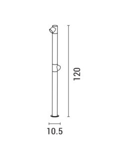 ΚΟΛΩΝΑΚΙ ΑΛΟΥΜΙΝΙΟΥ 2Χ5W Φ55XH:1200mm IP65 3000K ΜΑΥΡΟ ARTE ILLUMINA EUROLAMP – 145-20651