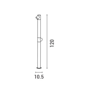 ΚΟΛΩΝΑΚΙ ΑΛΟΥΜΙΝΙΟΥ 2Χ5W Φ55XH:1200mm IP65 3000K ΜΑΥΡΟ ARTE ILLUMINA EUROLAMP – 145-20651