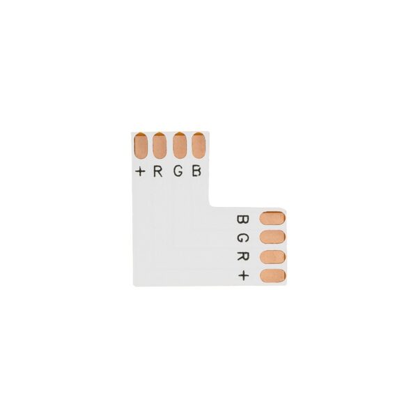 GloboStar® 70706 Connector L για Ταινία LED 7.2 & 14.4 Watt RGB – Μ2 x Π2 x Υ0.1cm
