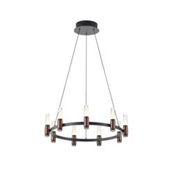 ΦΩΤΙΣΤΙΚΟ ΚΡΕΜΑΣΤΟ ΑΛΟΥΜΙΝΙΟ LED 43W 3000K 4300Lm Φ630XΗ1500mm ΜΑΥΡΟ-ΚΑΦΕ  ARTE ILLUMINA VELAS