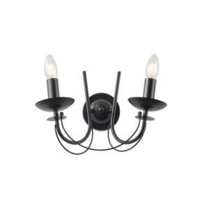 ΑΠΛΙΚΑ TOIXOY ΜΕΤΑΛΛΙΚΗ ΔΙΑΦΑΝΕΣ ΓΥΑΛΙ 2XE14 MAX 15W 320X300mm ΜΑΥΡO ARTE ILLUMINA KRISTALLO