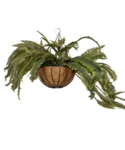 GloboStar® Artificial Garden FERN HANGING PLANT 20622 Τεχνητό Κρεμαστό Διακοσμητικό Φυτό Φτέρης Π90 x Μ90 x Y70cm