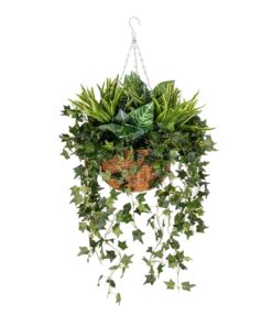 GloboStar® Artificial Garden VARIOUS HANGING PLANT 20623 Τεχνητό Κρεμαστό Διακοσμητικό Φυτό Φτέρης Π60 x Μ60 x Y70cm