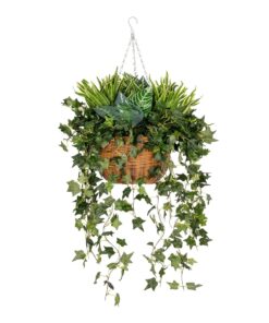 GloboStar® Artificial Garden VARIOUS HANGING PLANT 20623 Τεχνητό Κρεμαστό Διακοσμητικό Φυτό Φτέρης Π60 x Μ60 x Y70cm