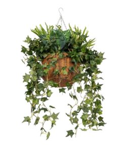 GloboStar® Artificial Garden VARIOUS HANGING PLANT 20623 Τεχνητό Κρεμαστό Διακοσμητικό Φυτό Φτέρης Π60 x Μ60 x Y70cm