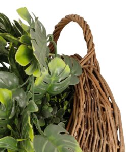 GloboStar® Artificial Garden MONSTERA HANGING PLANT 20633 Τεχνητό Κρεμαστό Διακοσμητικό Φυτό Φτέρης Π40 x Μ40 x Y88cm
