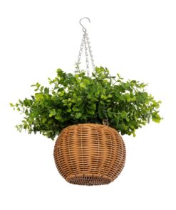 GloboStar® Artificial Garden EUCALYPTUS HANGING PLANT 20640 Τεχνητό Κρεμαστό Διακοσμητικό Φυτό Φτέρης Π45 x Μ45 x Y30cm