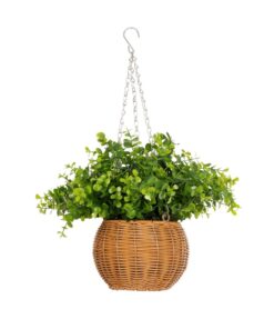 GloboStar® Artificial Garden EUCALYPTUS HANGING PLANT 20640 Τεχνητό Κρεμαστό Διακοσμητικό Φυτό Φτέρης Π45 x Μ45 x Y30cm